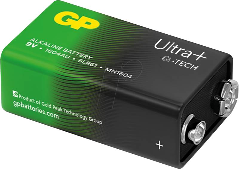 GP UP1 9-VOLT - Ultra Plus, Alkaline Batterie, 9-V-Block, 1er Pack von GP-BATTERIES