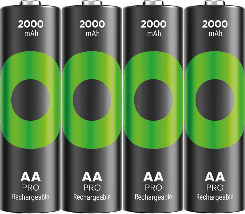 REC 2000 4AA PRO - ReCyko PRO, NiMh-Akku, AA (Mignon), 2000 mAh, 4er-Pack von GP-BATTERIES