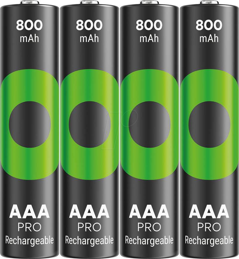 REC 800 4AAA PRO - ReCyko PRO, NiMh-Akku, AAA (Micro), 800 mAh, 4er-Pack von GP-BATTERIES