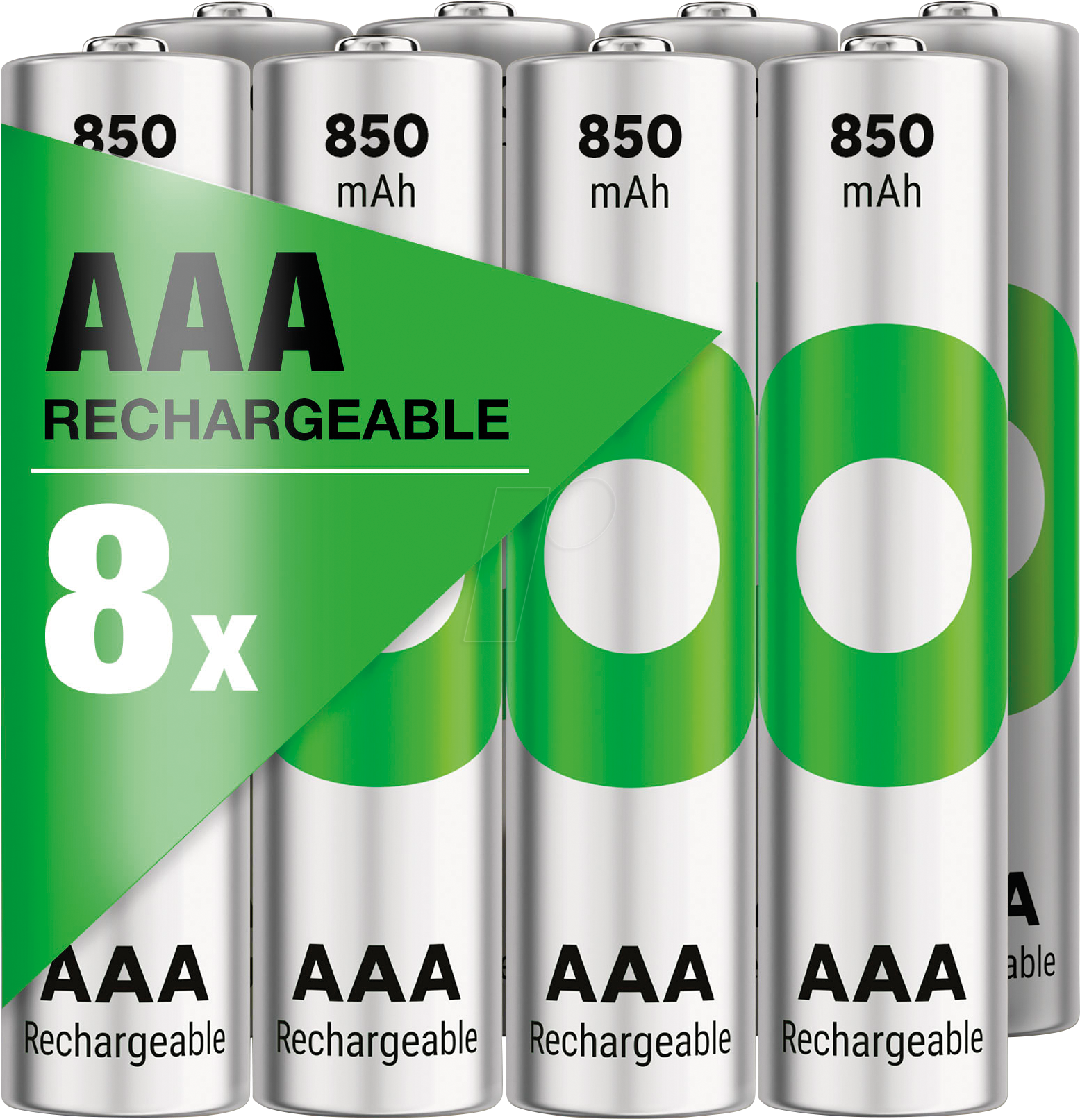 REC 850 8AAA - ReCyko, NiMh Akku, AAA (Micro), 850 mAh, 8er-Pack von GP-BATTERIES