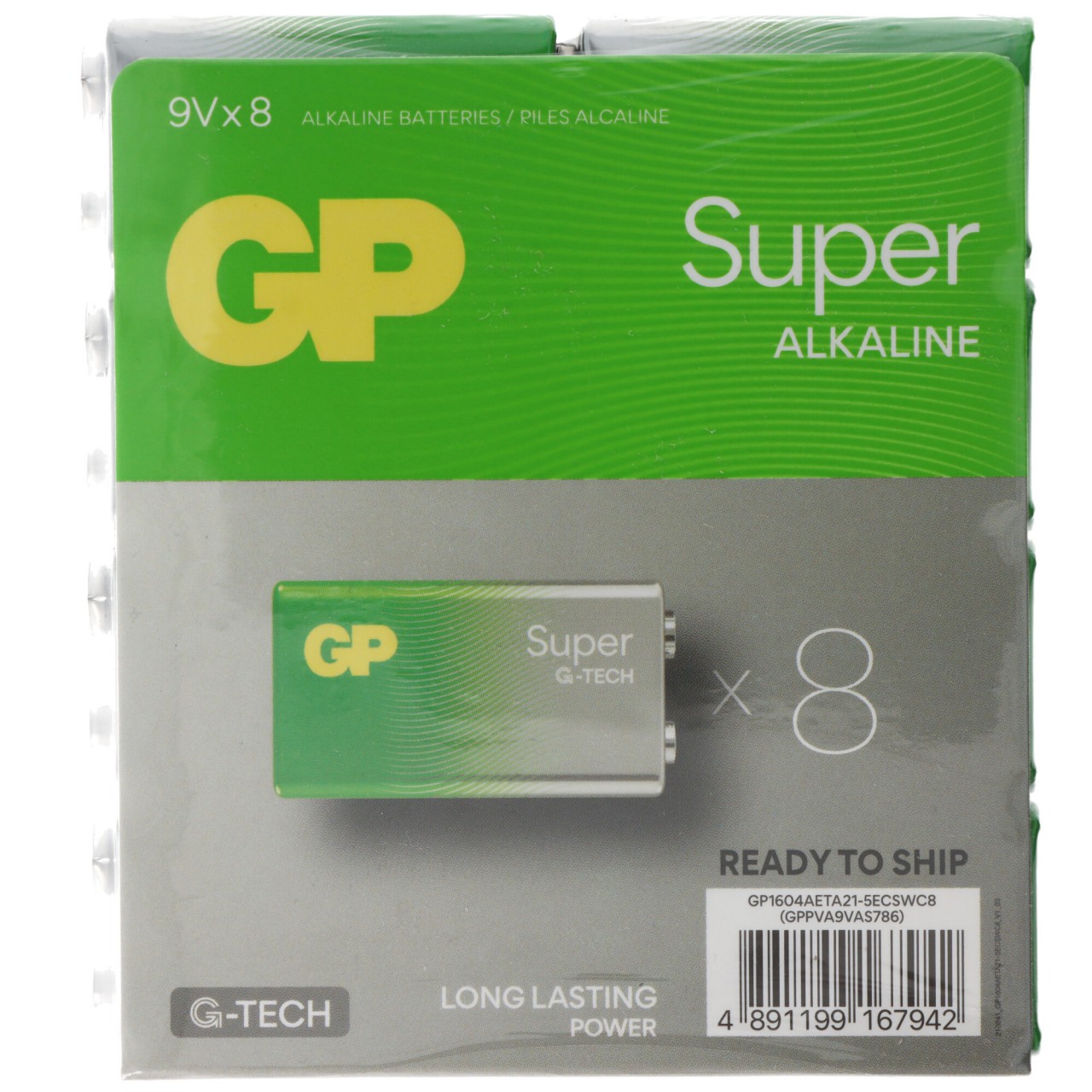9V Batterie GP Alkaline Super 9V 8 Stück E-Block 6F22 9 Volt 9V Batterie GP Alkaline Super 9V 8 Stück E-Block 6F22 9 Volt von GP Batteries
