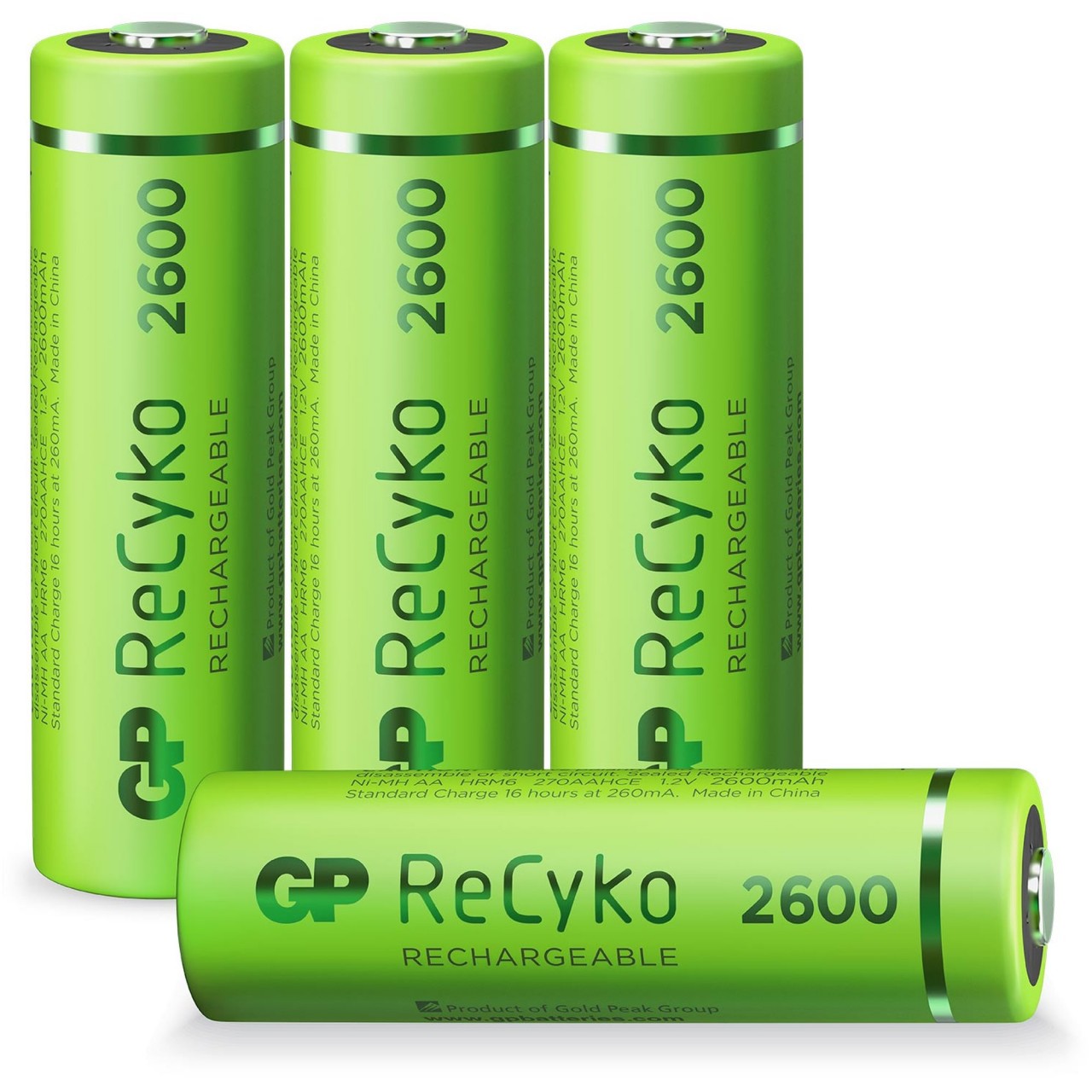 AA Akku GP NiMH 2600 mAh ReCyko 1,2V 4 Stück AA Akku GP NiMH 2600 mAh ReCyko 1,2V 4 Stück von GP Batteries