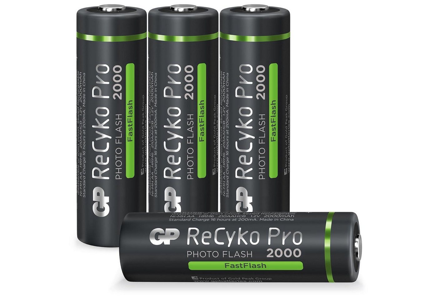 GP Batteries AA Akku GP NiMH 2000 mAh ReCyko Pro Photoflash 1,2V 4 Stück Akku 2000 mAh (1,2 V) von GP Batteries