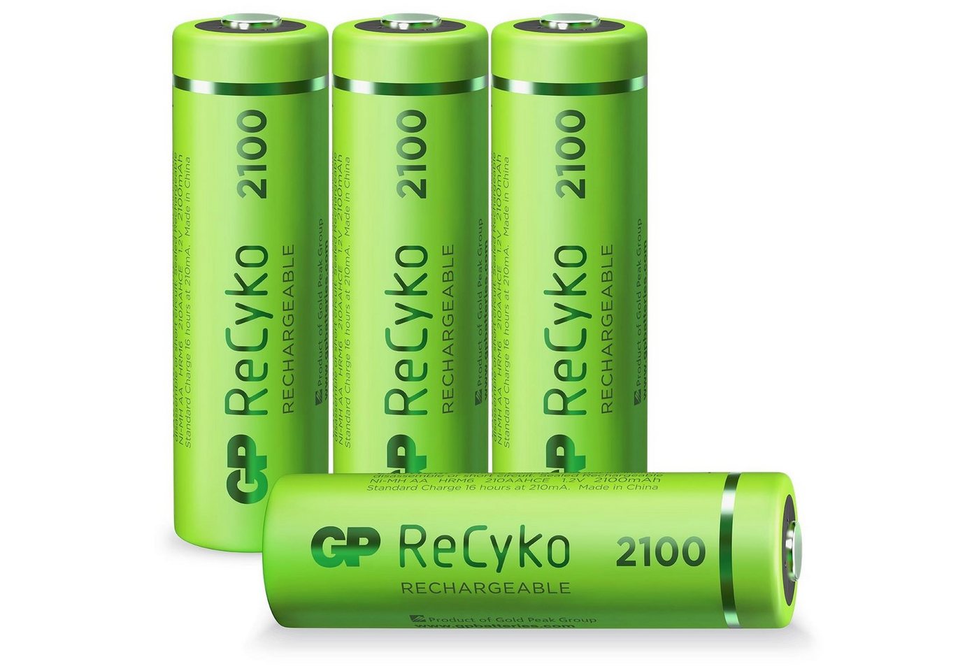 GP Batteries AA Akku GP NiMH 2100 mAh ReCyko 1,2V 4 Stück Akku 2100 mAh (1,2 V) von GP Batteries