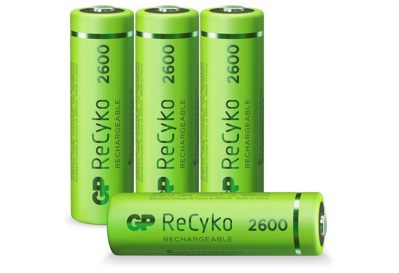 GP Batteries AA Akku GP NiMH 2600 mAh ReCyko 1,2V 4 Stück Akku 2600 mAh (1,2 V) von GP Batteries