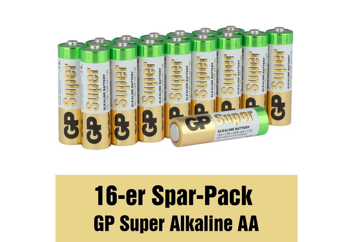 GP Batteries AA Mignon Batterie GP Alkaline Super 1,5V Batterie, (1,5 Volt V) von GP Batteries