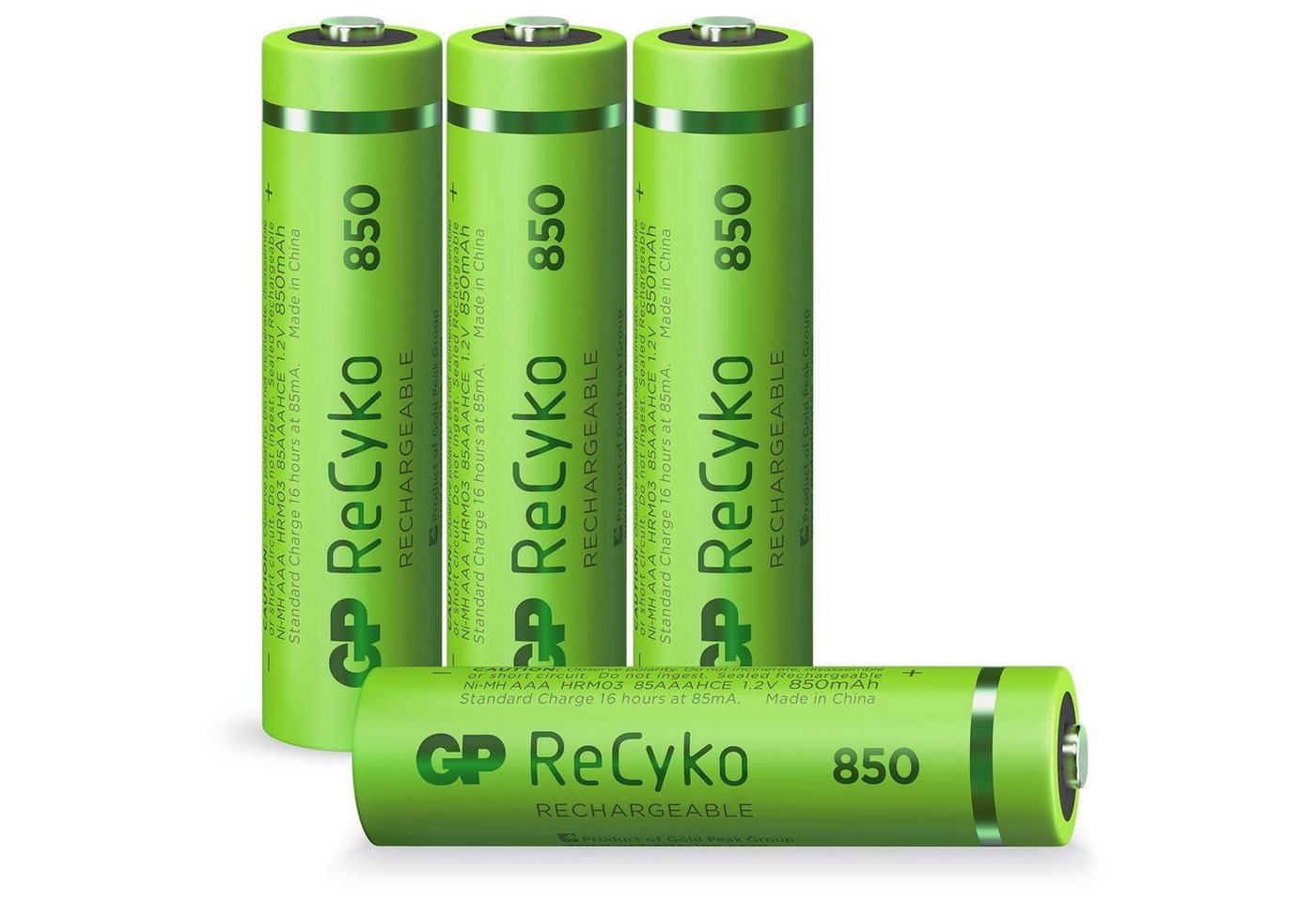 GP Batteries AAA Akku GP NiMH 850 mAh ReCyko 1,2V 4 Stück Akku 850 mAh (1,2 V) von GP Batteries