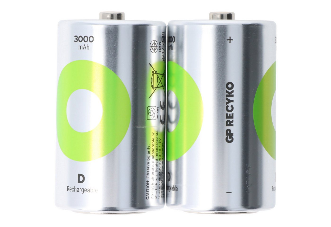 GP Batteries D Mono Akku GP NiMH 3000mAh ReCyko 1,2V 2 Stück Akku 5700 mAh (1,2 V) von GP Batteries