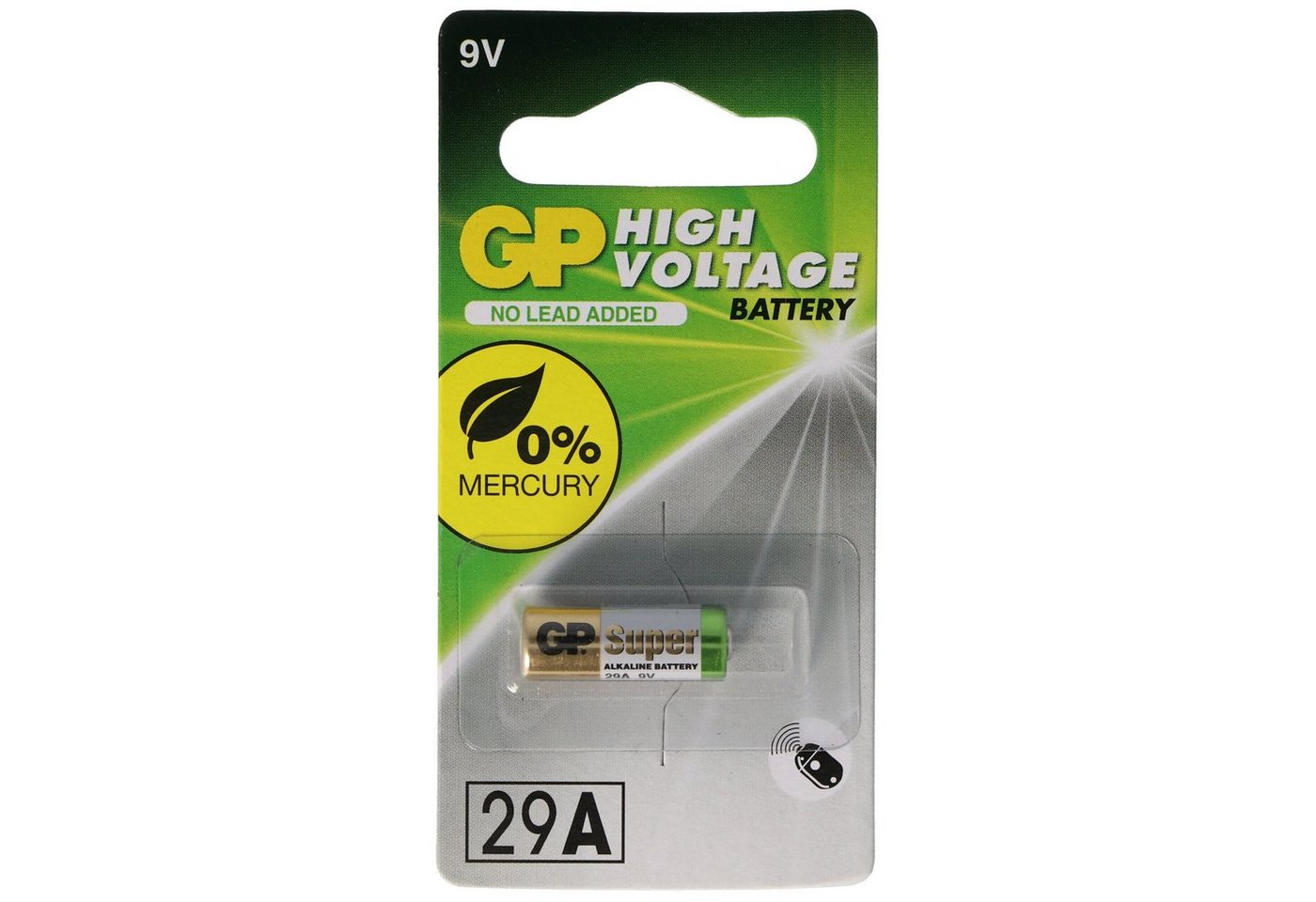 GP Batteries GP29A Alkaline 9 Volt Batterie, A29, 25A, C5, L822, EL822, EL-822 für Batterie, (9,0 V) von GP Batteries