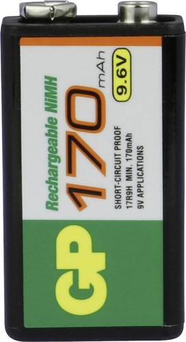 GP Batteries GPIND17R9HC1 9V Block-Akku NiMH 170 mAh 9.6V 1St. von GP Batteries
