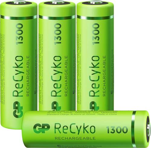 GP Batteries GPRCK130AA684C4 Mignon (AA)-Akku NiMH 1300 mAh 1.2V 4St. von GP Batteries