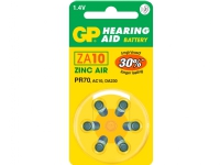 GP Batteries Hearing Aid ZA10, Einwegbatterie, PR70, Zink-Luft, 1,4 V, 6 Stück(e), 3,6 mm von GP Batteries