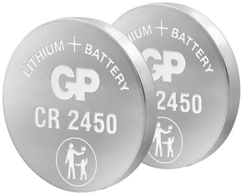 GP Batteries Knopfzelle CR 2450 3V 2 St. 600 mAh Lithium GPCR2450STD442C2 von GP Batteries