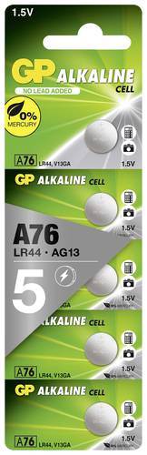 GP Batteries Knopfzelle LR 44 1.5V 5 St. 110 mAh Alkali-Mangan GP76ASTD597C5 von GP Batteries