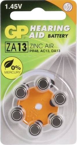 GP Batteries Knopfzelle ZA 13 1.4V 6 St. 290 mAh Zink-Luft GPZA13 / PR48 GP Batteries Knopfzelle ZA 13 1.4V 6 St. 290 mAh Zink-Luft GPZA13 / PR48 von GP Batteries