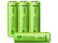 GP Batteries ReCyko, Wiederaufladbarer Akku, AA, Nickel-Metallhydrid (NiMH), 1,2 V, 4 Stück(e), 2600 mAh von GP Batteries