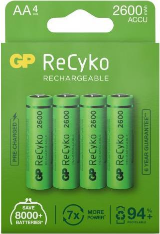 GP Batteries ReCyko Wiederaufladbarer Akku AA Nickel-Metallhydrid (NiMH) (120270AAHCE-C4) von GP Batteries