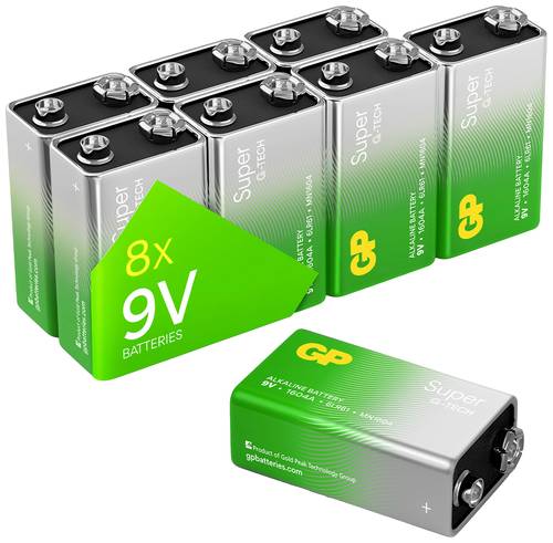 GP Batteries Super 9V Block-Batterie Alkali-Mangan 9V 8St. von GP Batteries