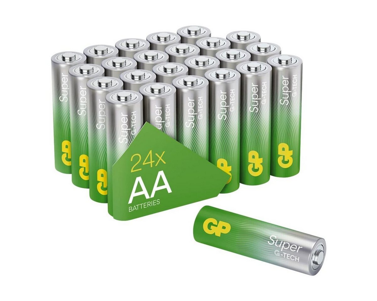 GP Batteries Super Alkaline Batterie, (1.5 V, 24 St), Mignon / AA / LR06 / LR6, 1,5 V, Alkali von GP Batteries