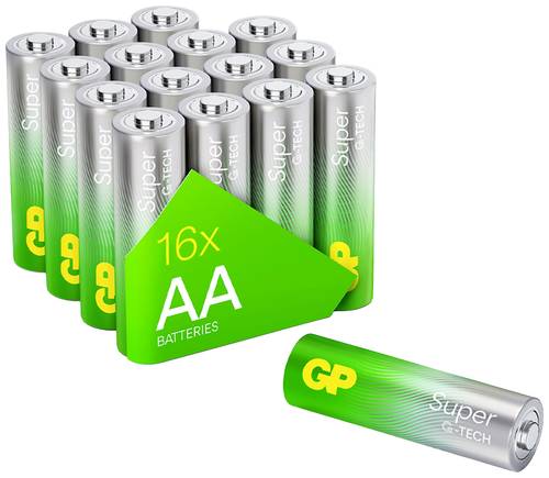 GP Batteries Super Mignon (AA)-Batterie Alkali-Mangan 1.5V 16St. von GP Batteries