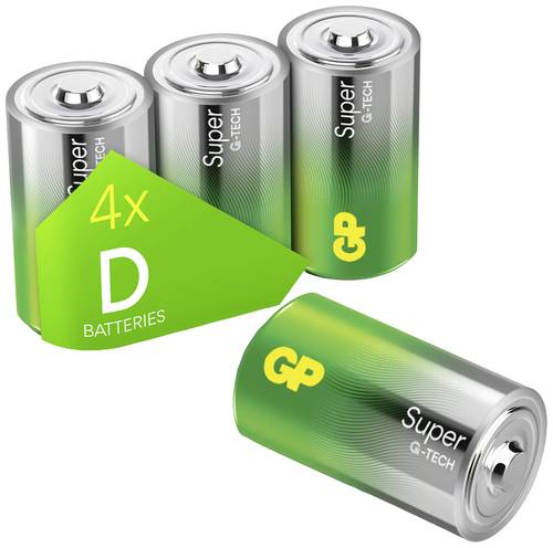 GP Batteries Super Mono (D)-Batterie Alkali-Mangan 1.5V 4St. von GP Batteries