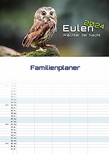 Eulen - Wächter der Nacht - 2024 - Kalender DIN A3 (Familien-/Terminplaner): Der Wandkalender mit den schönsten Eulen-Motiven! von GP-Fever.de