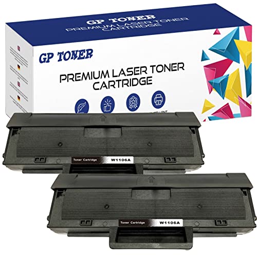 2X Toner XL Kompatibel mit HP W1106A 106A for HP Laser 107a 107r 107w HP Laser MFP 135a 135r 135w 135wg 137fnw 137fwg (2xSchwarz) von GP TONER