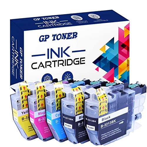 GP TONER LC3213 Druckerpatronen Ersatz für Brother LC-3213 LC-3211 LC3211 Patronen für Brother DCP-J572dw MFC-J497DW MFC-J491DW DCP-J772DW DCP-J774DW MFC-J890DW MFC-J895DW (2Bl/C/M/Y, 5 Pack) von GP TONER