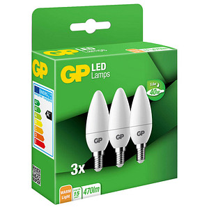 3 GP LED-Lampen Mini Candle E14 4,9 W matt von GP
