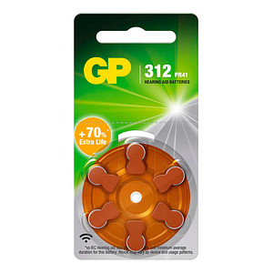 6 GP Knopfzellen ZA312 1,45 V von GP