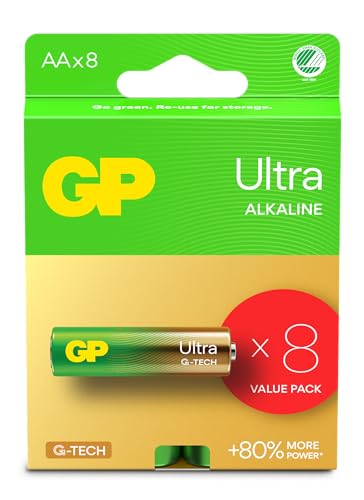 AA-Batterien, 8 Stück, GP Ultra, Alkaline AA-Batterien, 1,5 V, LR06, Lange Lebensdauer von GP