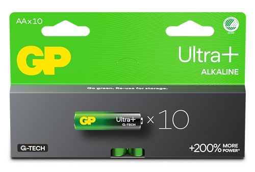 AA-Batterien – 10 Stück | GP Ultra Plus | AA Alkaline-Batterien 1,5 V / LR06 – Lange Lebensdauer von GP