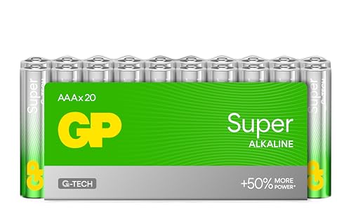 AAA-Batterien – 20 Stück | GP Super| AAA Alkaline-Batterien 1,5 V / LR03 – Lange Lebensdauer von GP