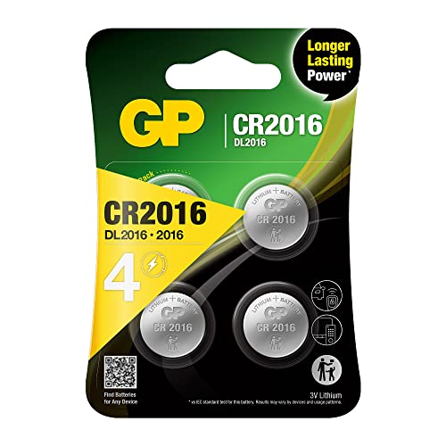 CR2016-4er Set | GP Lithium | Lithium Knopfbatterien CR 2016 3V - Lange Lebensdauer von GP