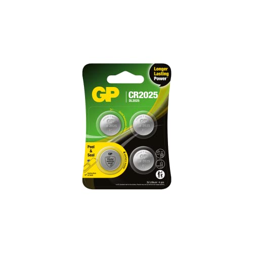 CR2025 4er-Set | GP Lithium | Lithium Knopfzellen CR 2025 3V - Lange Lebensdauer von GP