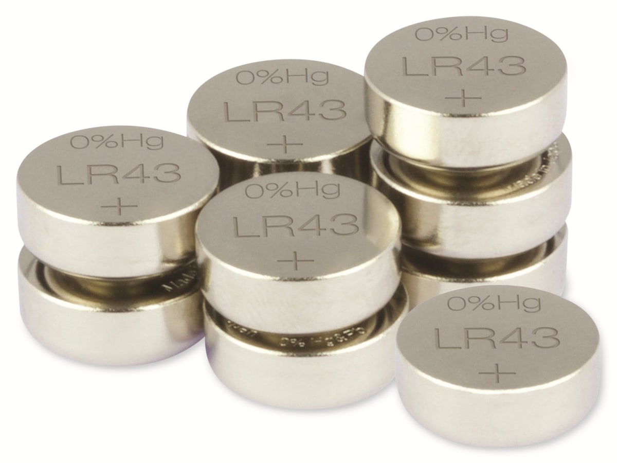 GP Alkaline-Knopfzelle LR43 V12GA, 1,5V, 10 Stück von GP