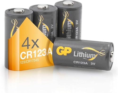 GP Batteries CR123A Lithium Batterie CR123A / CR17335 Batterie, 3V, z.B. für Digitalkameras, Camcorder, Rauchmelder, Taschenlampen, Laser Pointer, u.v.m., 4 Stück von GP