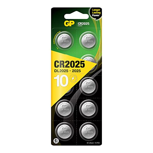GP Lithium Knopfzellen CR2025 3V, 10 Stück Batterien CR2025 GP Lithium Knopfzellen CR2025 3V, 10 Stück Batterien CR2025 von GP