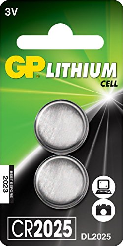GP CR2025 C2 Lithium Knopfzellenbatterie (3Volt), 2er Pack (Blister mit 2 Stück) von GP