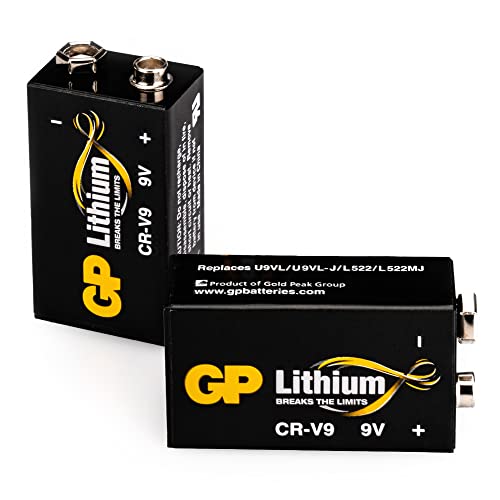 GP Lithium 9V Block Batterien Longlife, 9 Volt Lithium Li-MnO2, 2 Stück 9v Block Lithium, ideal z.B. als Rauchmelder Batterie, für Feuermelder, Mikrofone etc. von GP