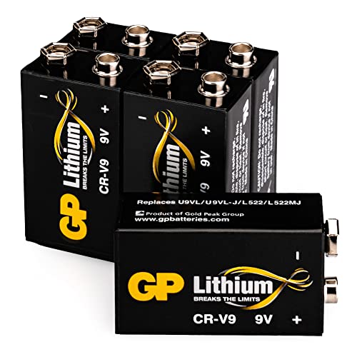 GP Lithium 9V Block Batterien Longlife, 9 Volt Lithium Li-MnO2, 5 Stück 9v Block Lithium, ideal z.B. als Rauchmelder Batterie, für Feuermelder, Mikrofone etc. von GP