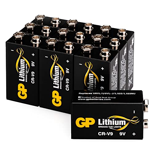 GP Lithium 9V Block Batterien Longlife, 9 Volt Lithium Li-MnO2,10 Stück 9v Block Lithium, ideal z.B. als Rauchmelder Batterie, für Feuermelder, Mikrofone etc von GP
