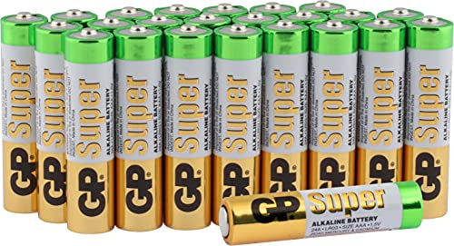 GP Micro AAA LR03 Vorratspack 24 Stück GP Batteries Super Alkaline (03024AB24) inklusive praktischer PET Aufbewahrungsbox, 24x AAA von GP