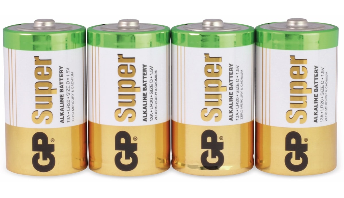 GP Mono-Batterie-Set SUPER Alkaline 4 Stück von GP
