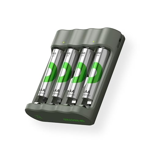 GP RECYKO Akku AAA 850 mAh, 4 Stück AAA Akku NiMH 1,2V inkl. USB Ladegerät AA AAA Modell GP B441 GP RECYKO Akku AAA 850 mAh, 4 Stück AAA Akku NiMH 1,2V inkl. USB Ladegerät AA AAA Modell GP B441 von GP