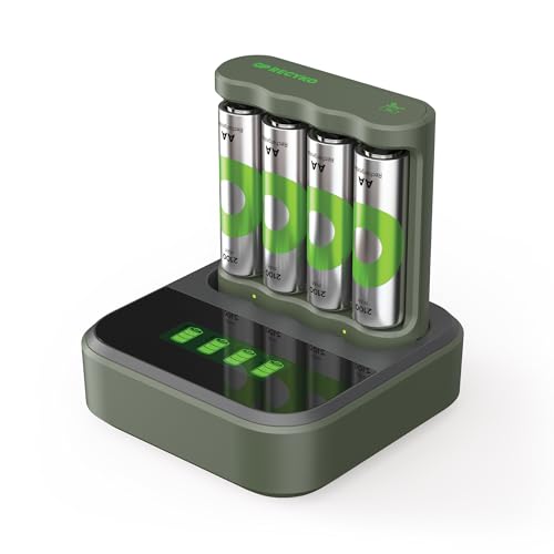 GP ReCyko USB Batterie Ladegerät B441 inkl. 4X ReCyko Akku AA 2100 mAh & USB Dockingstation, Akku Ladegerät AA AAA mit LED-Anzeigen GP ReCyko USB Batterie Ladegerät B441 inkl. 4X ReCyko Akku AA 2100 mAh & USB Dockingstation, Akku Ladegerät AA AAA mit LED-Anzeigen von GP