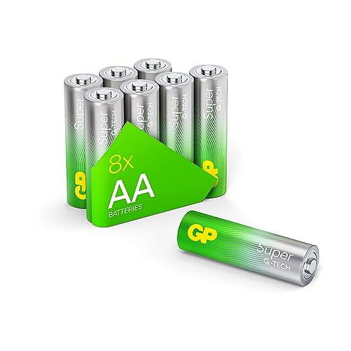 GP Super Alkaline Batterien AA Mignon, LR06, 1,5V, 8 Stück, ideal für die Stromversorgung von Geräten des täglichen Bedarfs - Die Neue G-TECH-Technologie von GP