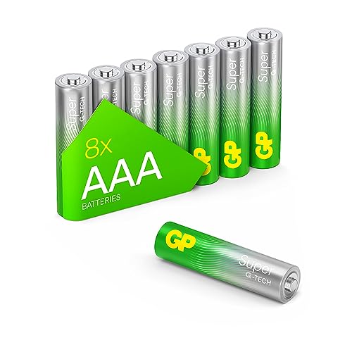 GP Super Alkaline Batterien AAA Micro, LR03, 1,5V, 8 Stück, ideal für die Stromversorgung von Geräten des täglichen Bedarfs - Die Neue G-TECH-Technologie von GP