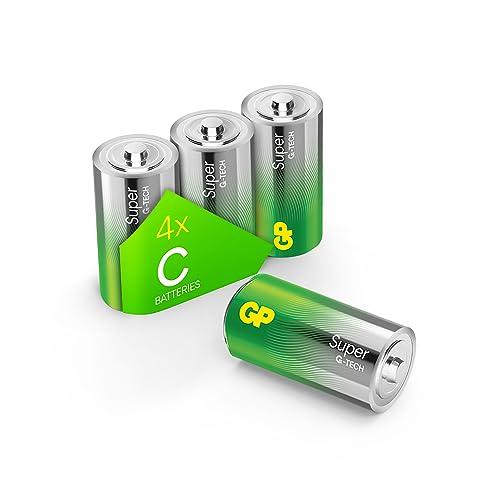 GP Super Alkaline Batterien C Baby, LR14, 1,5 V, 4 Stück, ideal für die Stromversorgung von Geräten des täglichen Bedarfs - Die Neue G-TECH-Technologie von GP