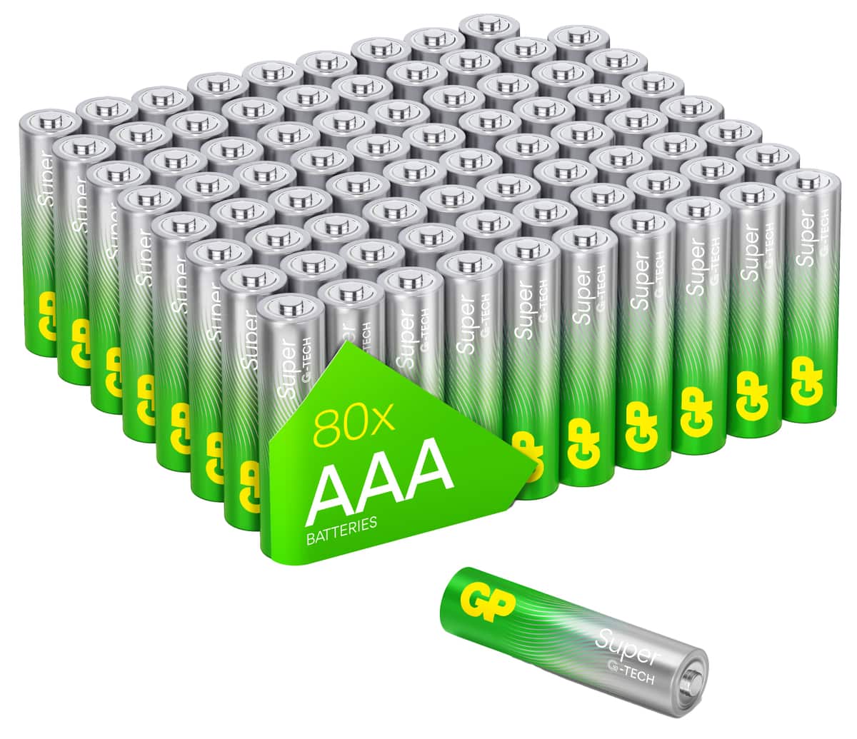 GP Super Alkaline-Micro-AAA-Batterie LR03, 1,5V, 80 Stück von GP